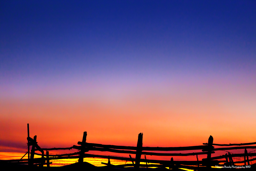 fence post sunset