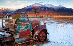 old truck and taos mountain