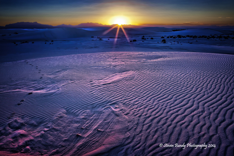 white sands sunset