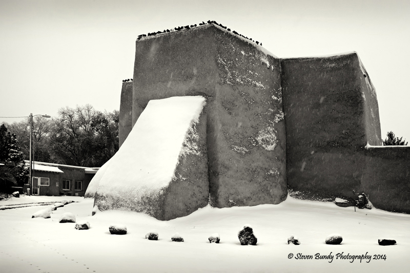 Ranchos Church in First Snow  Taos, New Mexico – 2014